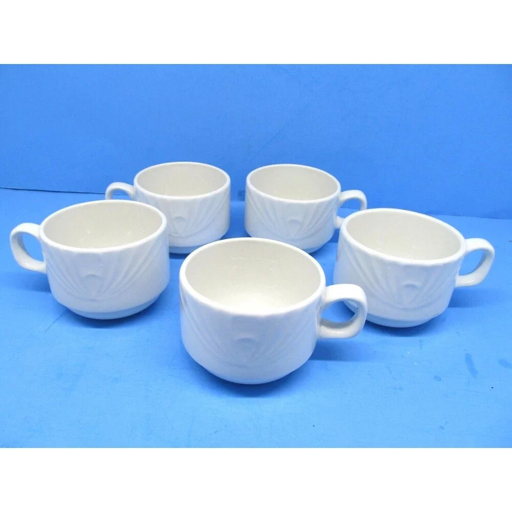 Dudson Olympus White Coffee Cups Bundle of 5